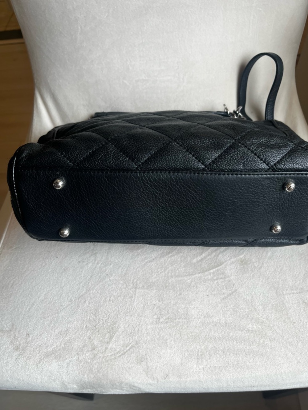 Brighton Black Leather Shoulder Bag with Studded Floral Design - Picture 4 of 7